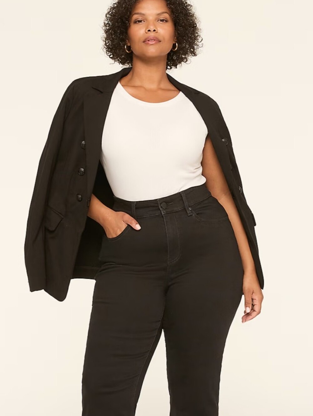 Lane Bryant Blue High-Rise Straight Leg Cropped Jeans Size 18